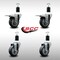 Service Caster 3.5'' SS Thermoplastic Rubber Swivel 1-1/2'' Expanding Stem Caster Set 2 Total Lock Brakes, 4PK SCC-SSEXTTL20S3514-TPRB-2-S-2-112 - alternate 4